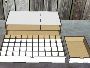 Desktop module for storage with cells stand for a laptop 3D Model
