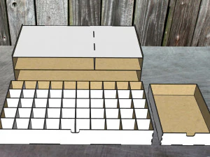 Desktop module for storage with cells stand for a laptop 3D Model