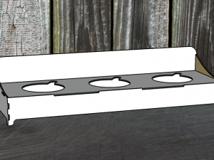 Cat feeder with 3 bowls Model 3D