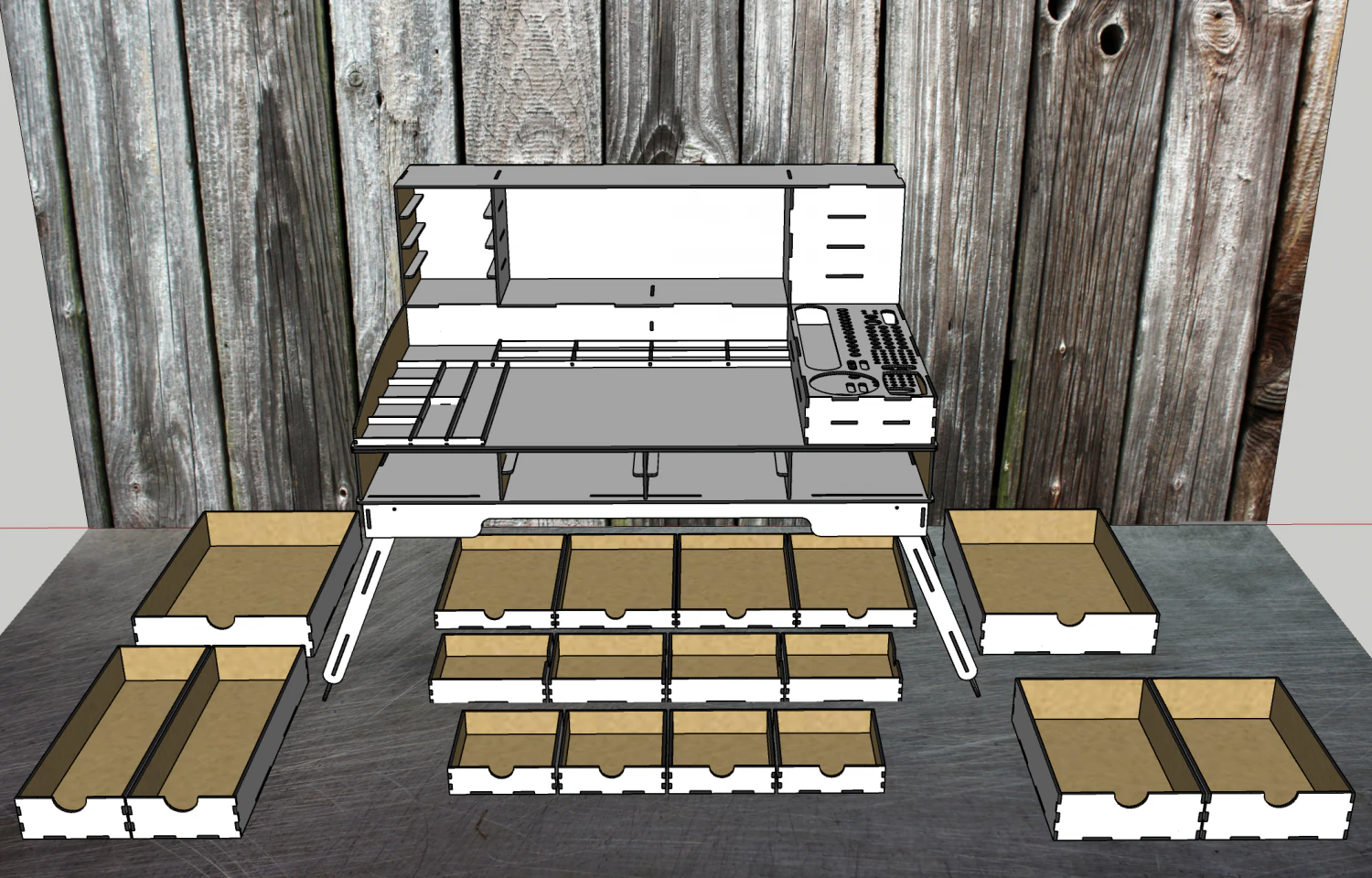 Portable workstation 3D Model .c4d .max .obj .3ds .fbx .stl .blend 