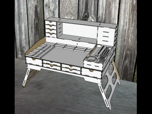 Portable workstation 3D Model