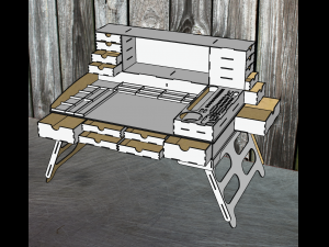 Portable workstation Model 3D