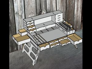 Portable workstation Model 3D