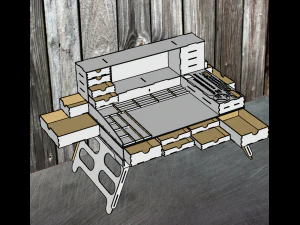 Portable workstation 3D Model