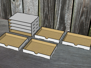 Desktop organizer for storing A4 documents 3D 모델