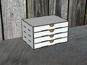 Desktop organizer for storing A4 documents 3D 모델