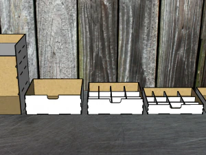 Organizer da scrivania per riporre gli strumenti di modellismo Modello 3D