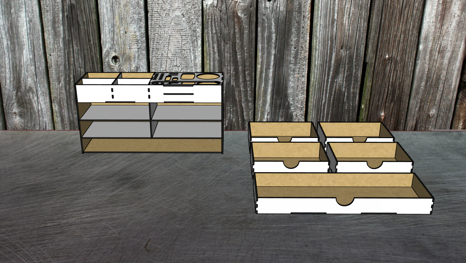 Desktop organizer for hand tools 1 3D Model .c4d .max .obj .3ds .fbx .stl .blend