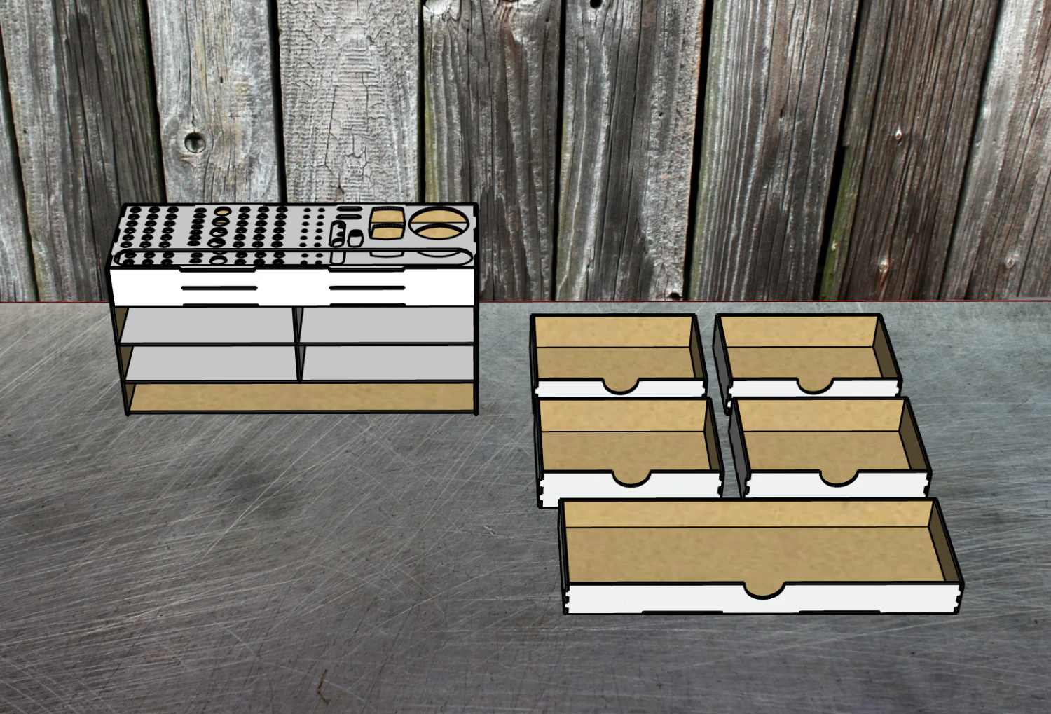 Desktop organizer for hand tools version 2 3D Model .c4d .max .obj .3ds .fbx .stl .blend 