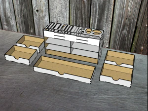 Desktop organizer for hand tools version 2 3D Model