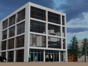 Composite and glass facade building 3D Модель