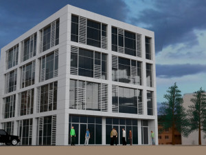 Composite and glass facade building 3D Модель