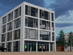 Composite and glass facade building 3D Model