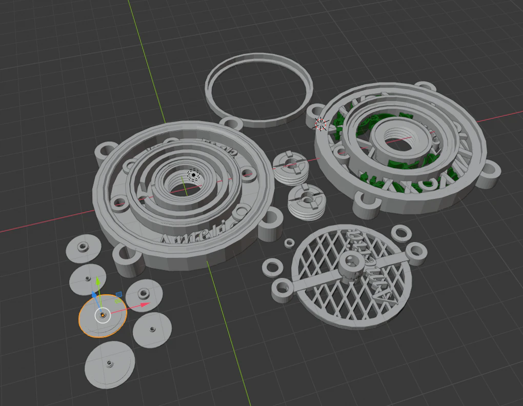 Double-Button Carbon Microphone Works Hula-Cow Style 3D Print Model .c4d .max .obj .3ds .fbx .stl .blend 