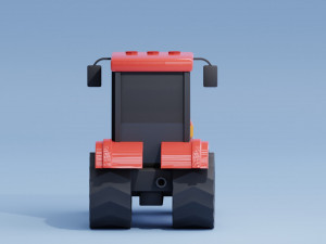 Stylized Cartoon Tractor low-poly Modelo 3D