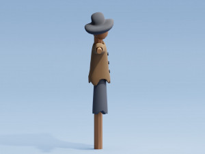 Stylized Cartoon Scarecrow Low-poly Modelo 3D