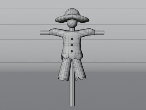 Stylized Cartoon Scarecrow Low-poly Modelo 3D