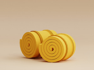 Stylized Cartoon Hay Wheat Roll Low-poly 3D Model