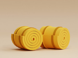 Stylized Cartoon Hay Wheat Roll Low-poly 3D 模型