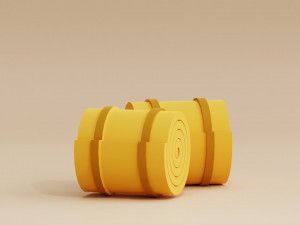 Stylized Cartoon Hay Wheat Roll Low-poly 3D 模型