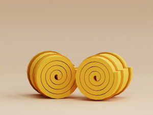 Stylized Cartoon Hay Wheat Roll Low-poly 3D 模型
