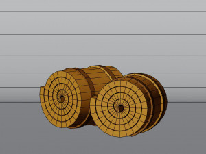 Stylized Cartoon Hay Wheat Roll Low-poly 3D 模型