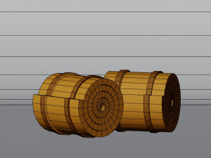 Stylized Cartoon Hay Wheat Roll Low-poly 3D 模型