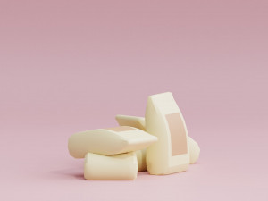 Stylized Cartoon Sack of Flour Low-poly 3Dモデル
