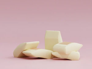 Stylized Cartoon Sack of Flour Low-poly 3D Model