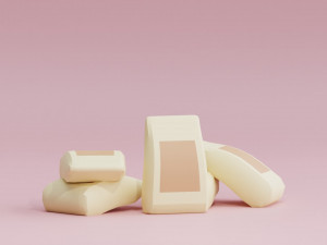 Stylized Cartoon Sack of Flour Low-poly 3Dモデル