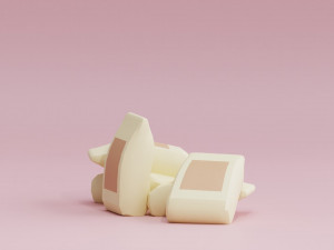 Stylized Cartoon Sack of Flour Low-poly 3Dモデル