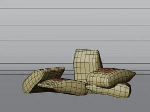 Stylized Cartoon Sack of Flour Low-poly 3D Model