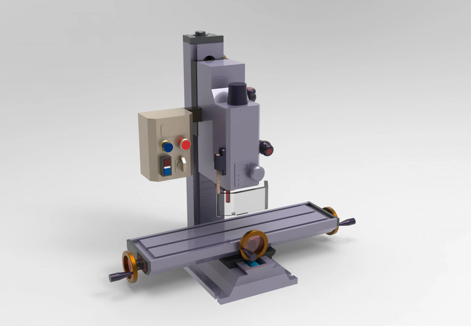 Milling machine 3D Model .c4d .max .obj .3ds .fbx .stl .blend