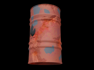 Red barrel with flammable icon Low poly Modèle 3D