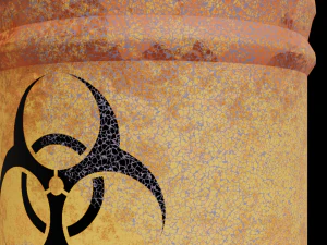 Rusty biological waste barrel Low poly 3D Model