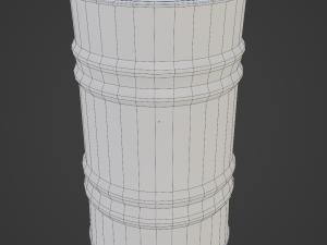 Rusty biological waste barrel Low poly 3D 모델