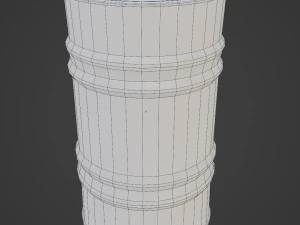 Rusty biological waste barrel Low poly 3D Model