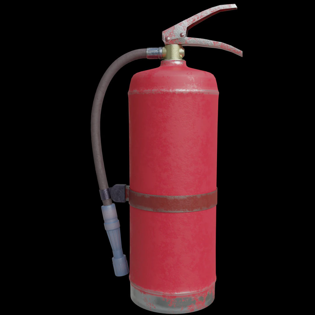 Powder fire extinguisher 3D Model .c4d .max .obj .3ds .fbx .stl .blend 