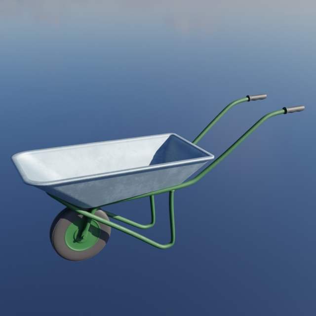 Wheelbarrow garden unicycle 3D 모델 .c4d .max .obj .3ds .fbx .stl .blend 