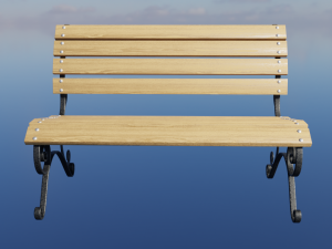 Bench with artistic forging 3D मॉडल