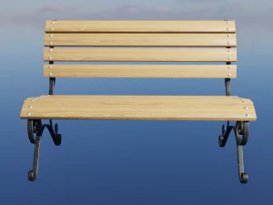 Bench with artistic forging 3D Model