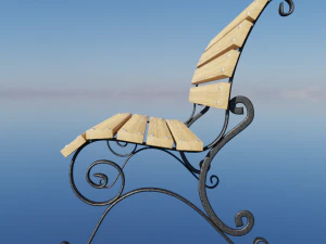 Bench with artistic forging 3D Model