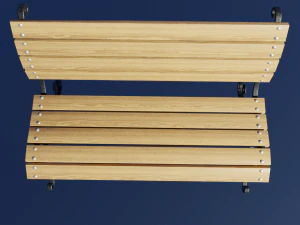 Bench with artistic forging 3D Model