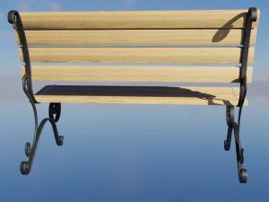 Bench with artistic forging 3D Model