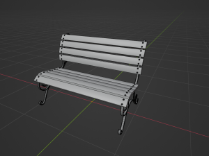 Bench with artistic forging 3D मॉडल