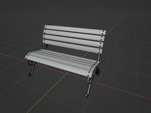 Bench with artistic forging 3D Model