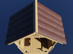 Wooden gazebo for relaxation Low-poly 3D 模型