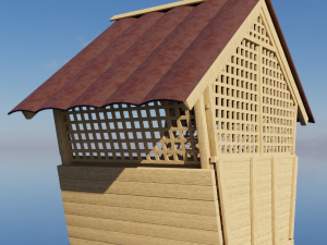 Wooden gazebo for relaxation Low-poly 3D 模型