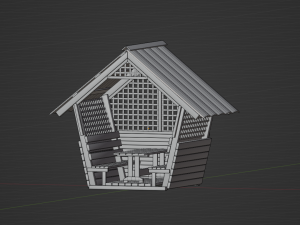 Wooden gazebo for relaxation Low-poly 3D 模型