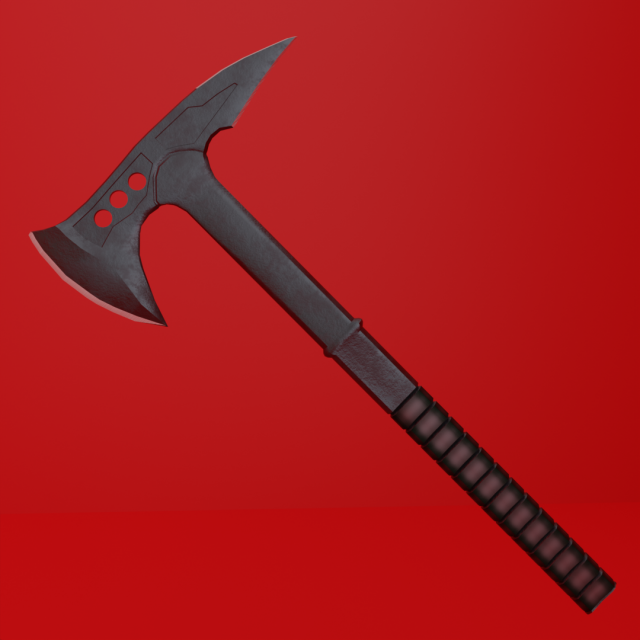 Battle ax tomahawk Low-poly 3D Modell .c4d .max .obj .3ds .fbx .stl .blend
